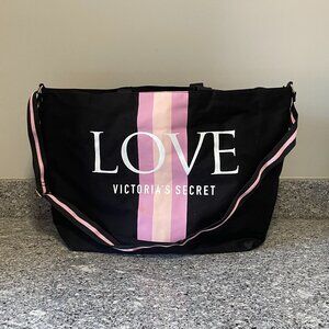 VICTORIA'S SECRET Black and Pink "Love" Tote Bag